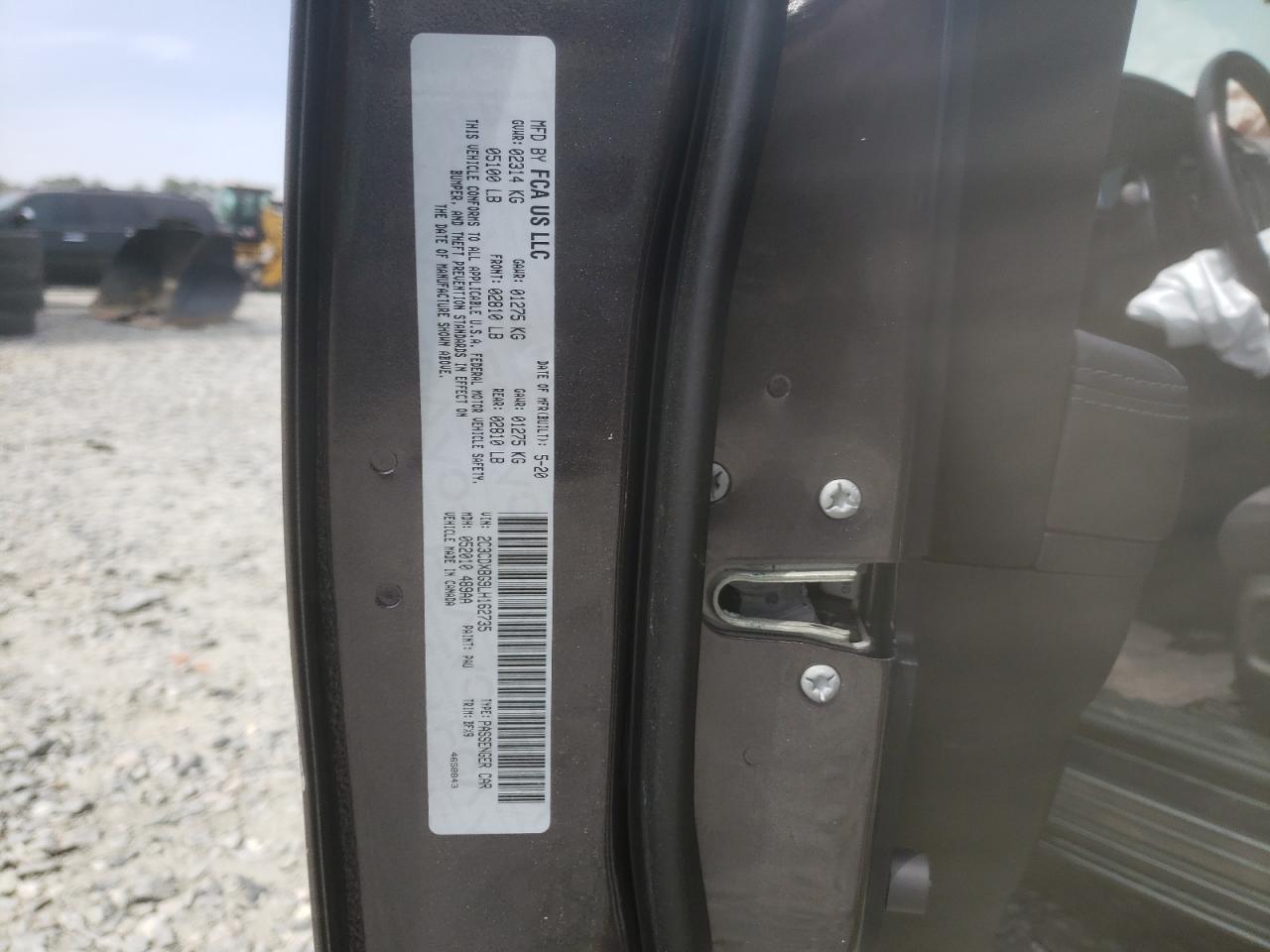 Photo 10 from auction – 2020 DODGE CHARGER SX with VIN 2C3CDXBG9LH162735