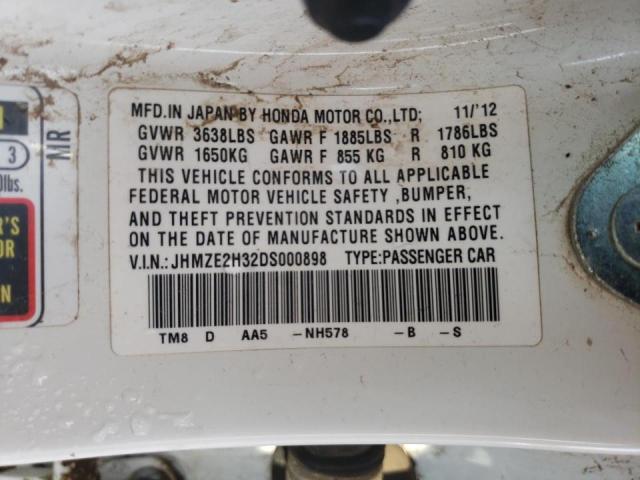 Photo 10 from auction – 2013 HONDA INSIGHT with VIN JHMZE2H32DS000898