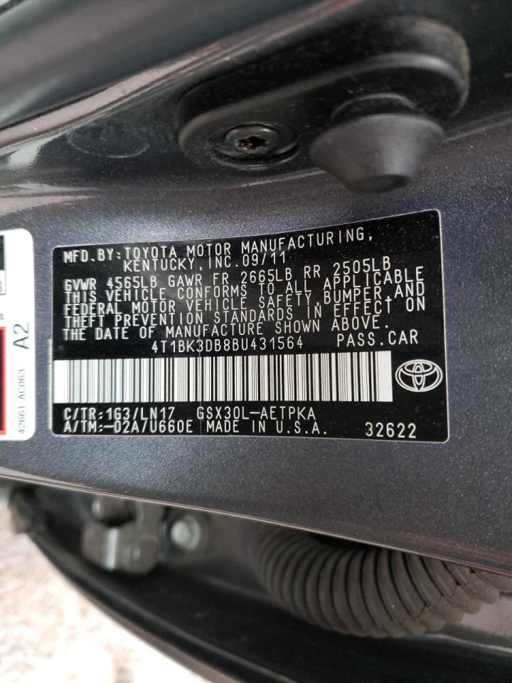 Photo 10 from auction – 2011 TOYOTA AVALON BAS with VIN 4T1BK3DB8BU431564