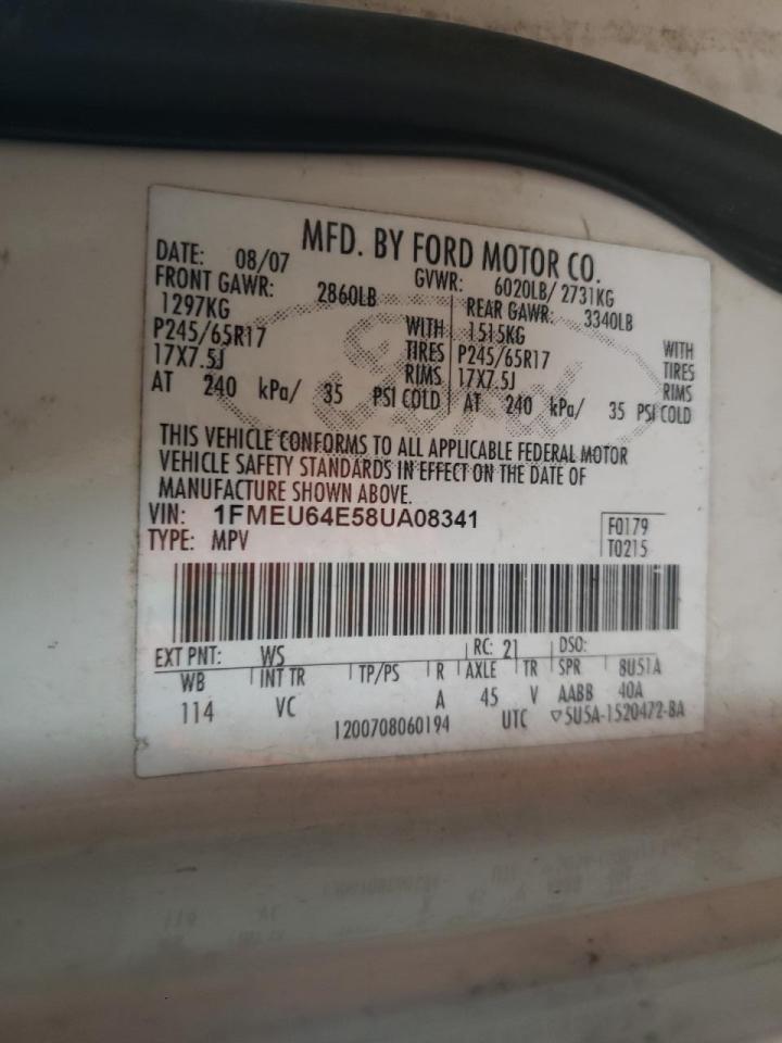 Photo 10 from auction – 2008 FORD EXPLORER E with VIN 1FMEU64E58UA08341