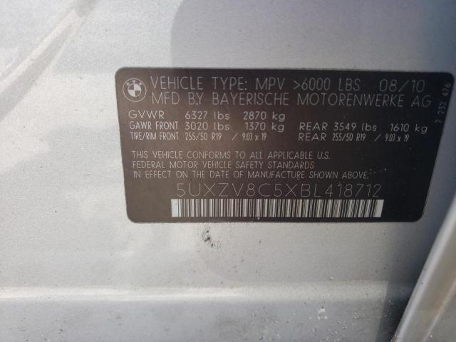 Photo 10 from auction – 2011 BMW X5 with VIN 5UXZV8C5XBL418712