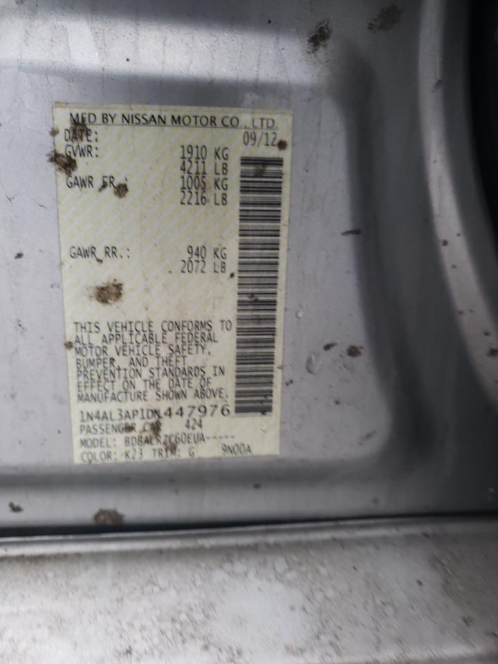 Photo 10 from auction – 2013 NISSAN ALTIMA 2.5 with VIN 1N4AL3AP1DN447976