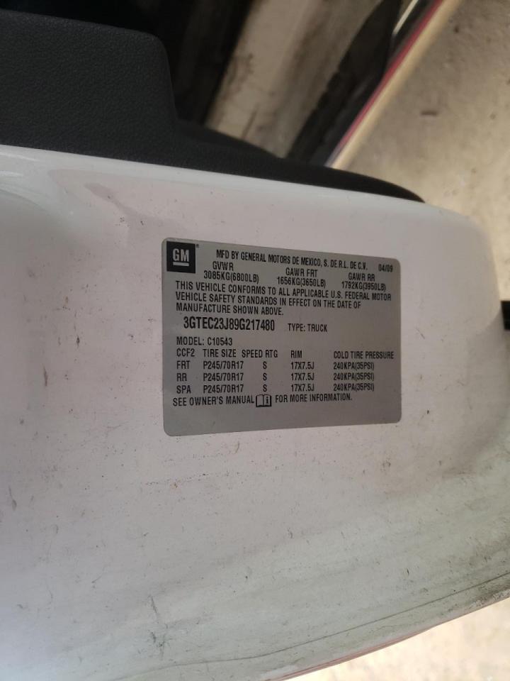 Photo 10 from auction – 2009 GMC SIERRA C15 with VIN 3GTEC23J89G217480