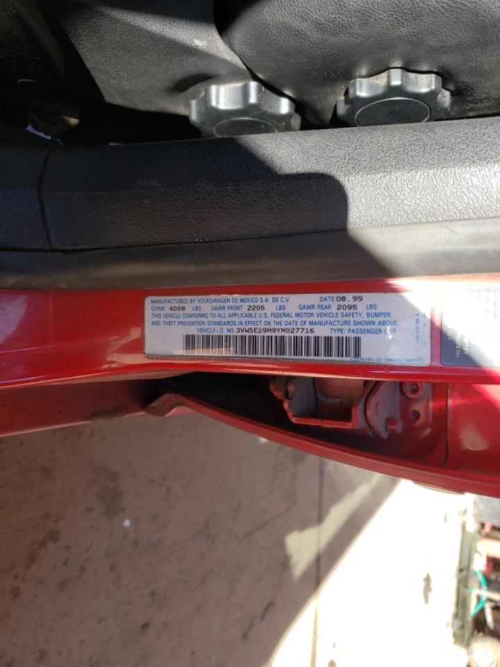 Photo 10 from auction – 2000 VOLKSWAGEN JETTA GLS with VIN 3VWSE29M9YM027716