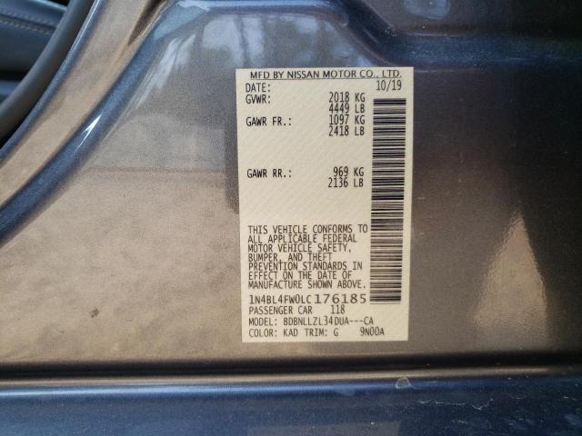 Photo 10 from auction – 2020 NISSAN ALTIMA PLA with VIN 1N4BL4FW0LC176185