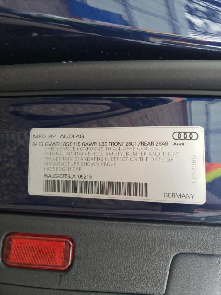 Photo 10 from auction – 2018 AUDI S5 PRESTIG with VIN WAUC4CF59JA105215