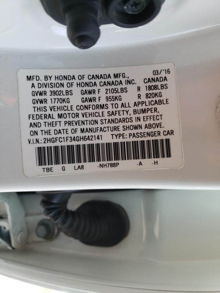 Photo 10 from auction – 2016 HONDA CIVIC EX with VIN 2HGFC1F34GH642141