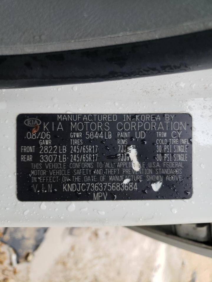 Photo 10 from auction – 2007 KIA SORENTO EX with VIN KNDJC736375683684
