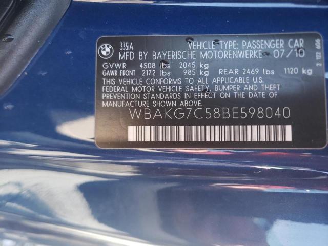 Photo 10 from auction – 2011 BMW 335 I with VIN WBAKG7C58BE598040