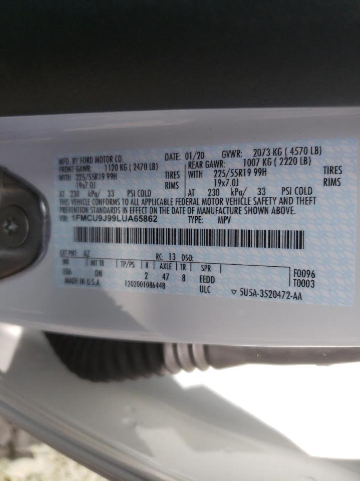 Photo 10 from auction – 2020 FORD ESCAPE TIT with VIN 1FMCU9J99LUA65862