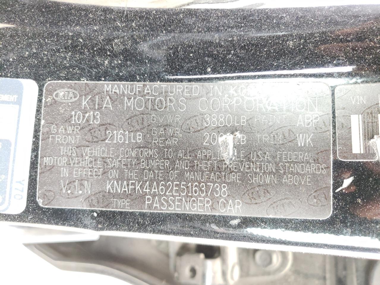 Photo 10 from auction – 2014 KIA FORTE LX with VIN KNAFK4A62E5163738