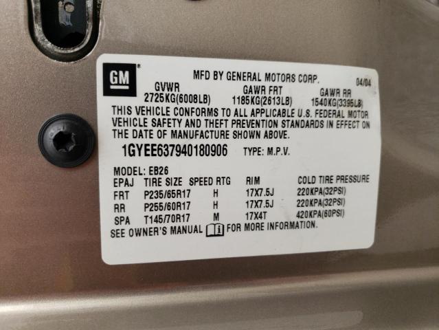 Photo 10 from auction – 2004 CADILLAC SRX with VIN 1GYEE637940180906