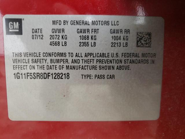 Photo 10 from auction – 2013 CHEVROLET MALIBU 2LT with VIN 1G11F5SR8DF128218