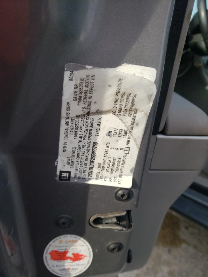 Photo 10 from auction – 2005 CHEVROLET EQUINOX LT with VIN 2CNDL73F256066268