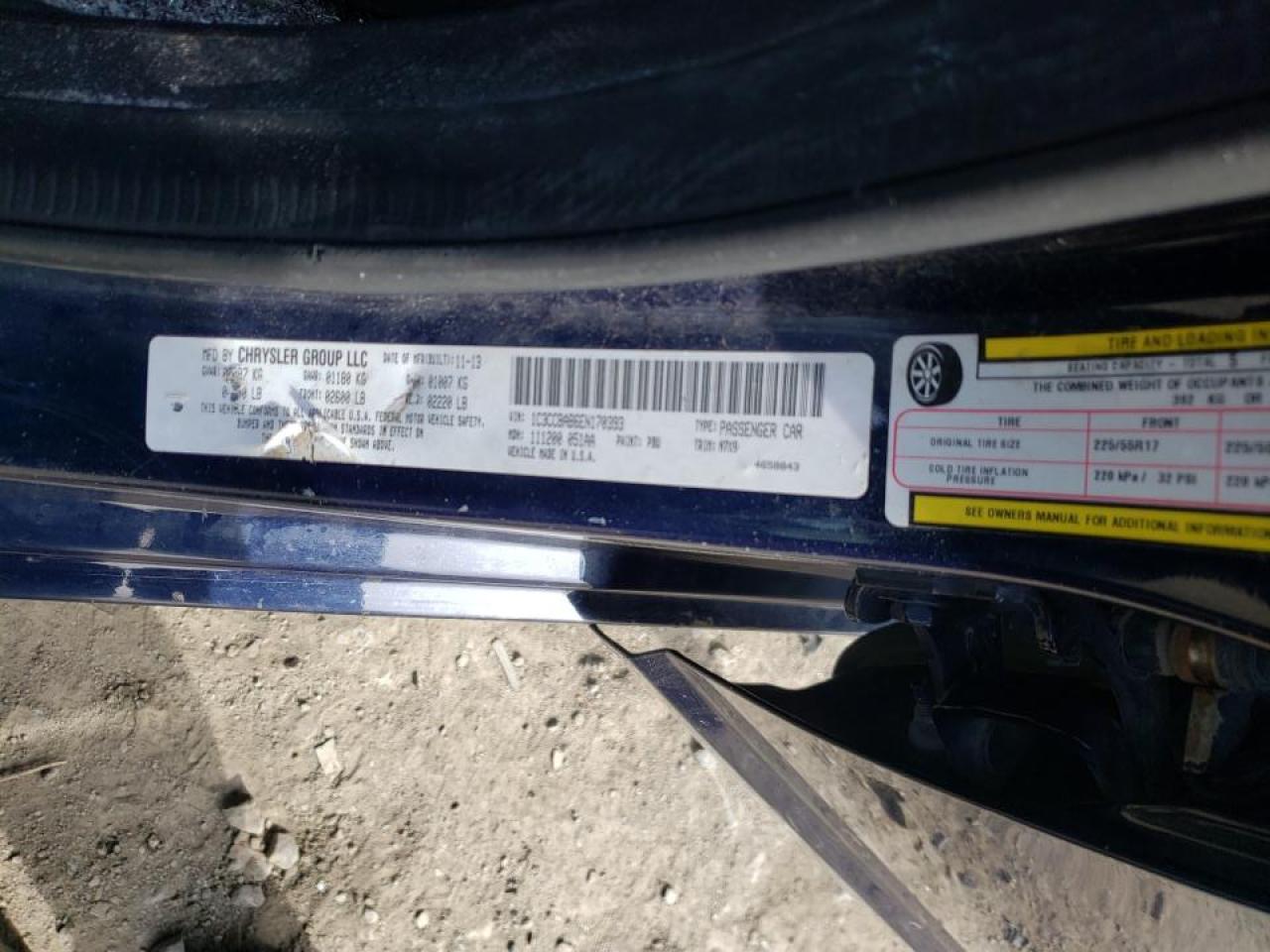 Photo 10 from auction – 2014 CHRYSLER 200 LX with VIN 1C3CCBAB6EN170393