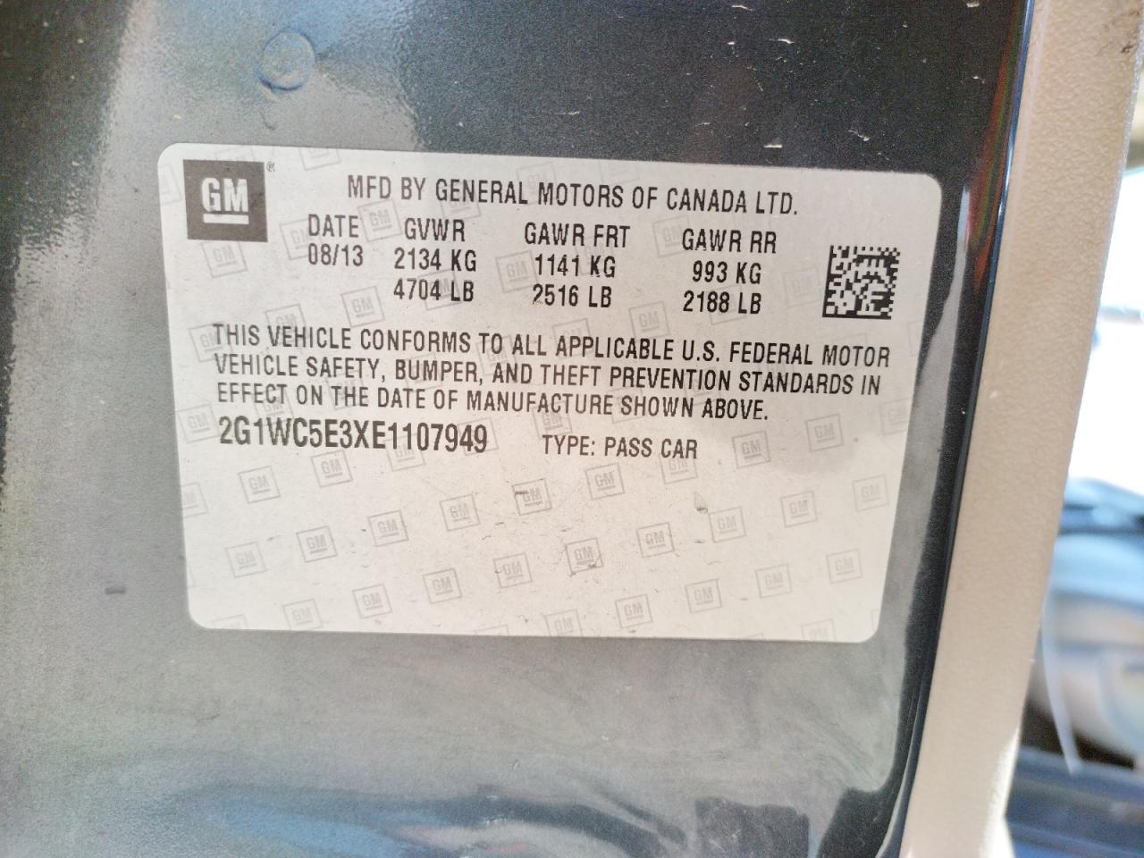 Photo 10 from auction – 2014 CHEVROLET IMPALA LIM with VIN 2G1WC5E3XE1107949