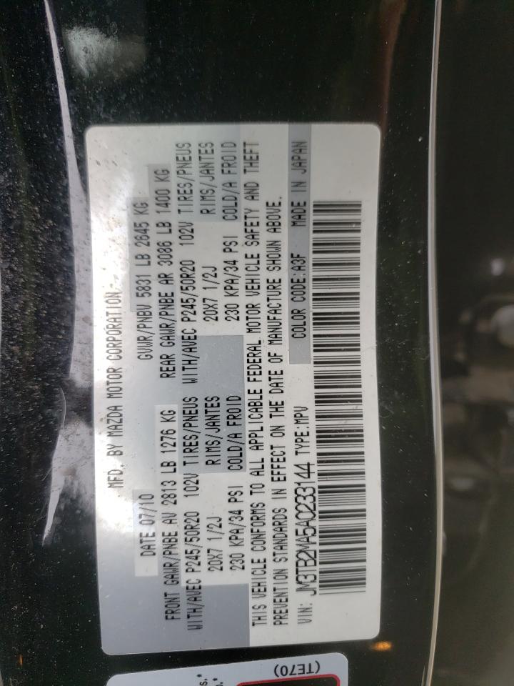Photo 10 from auction – 2010 MAZDA CX-9 with VIN JM3TB2MA5A0233144