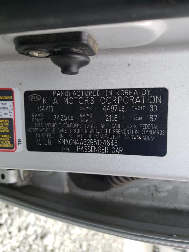 Photo 10 from auction – 2011 KIA OPTIMA EX with VIN KNAGN4A62B5134845