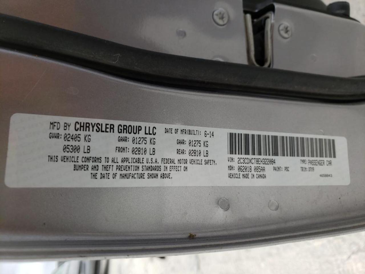 Photo 10 from auction – 2014 DODGE CHARGER R/ with VIN 2C3CDXCT8EH322084