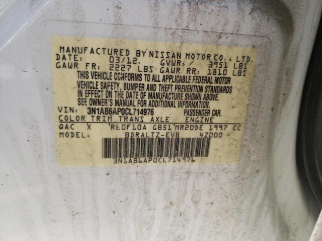 Photo 10 from auction – 2012 NISSAN SENTRA 2.0 with VIN 3N1AB6AP0CL714976