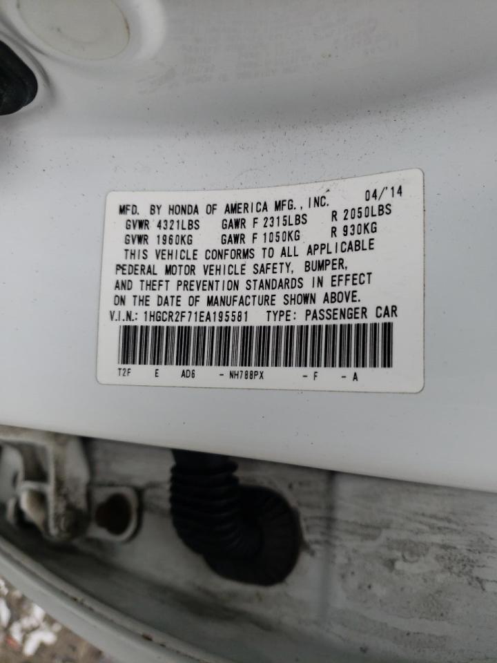 Photo 10 from auction – 2014 HONDA ACCORD EX with VIN 1HGCR2F71EA195581