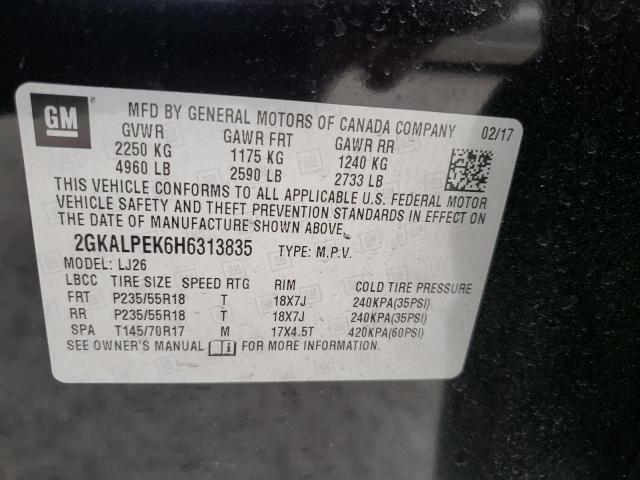Photo 10 from auction – 2017 GMC TERRAIN SL with VIN 2GKALPEK6H6313835