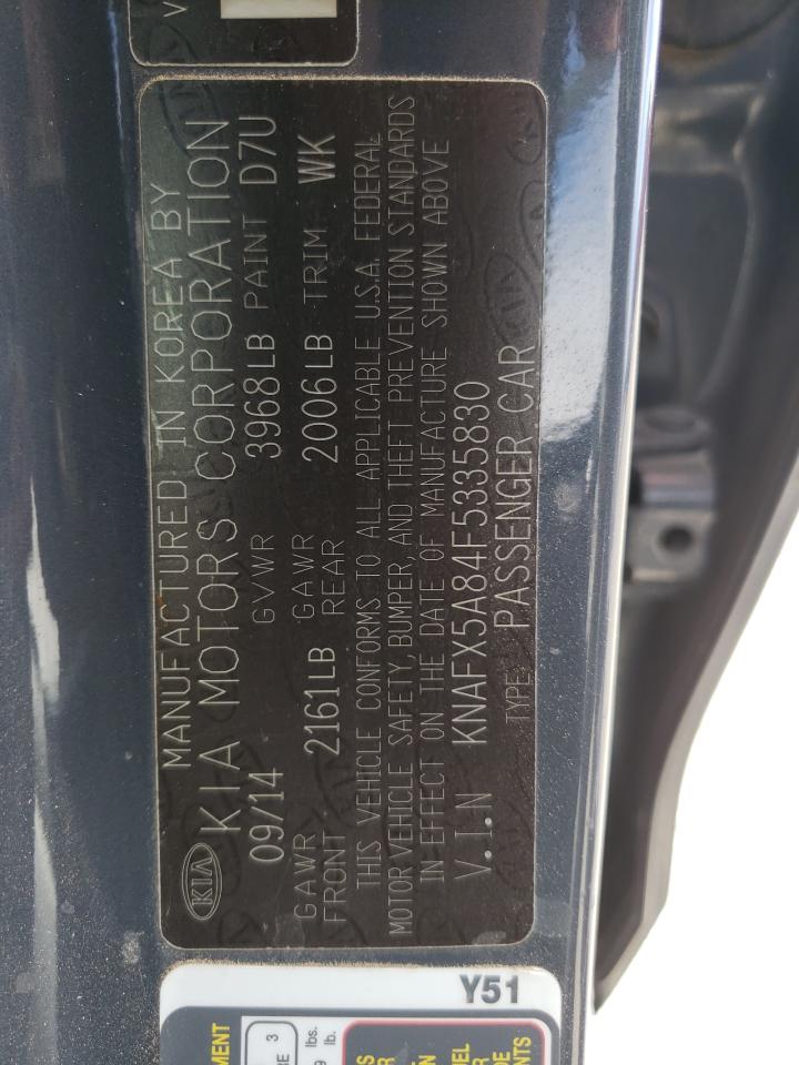 Foto 10 de la subasta – 2015 KIA FORTE EX con VIN KNAFX5A84F5335830