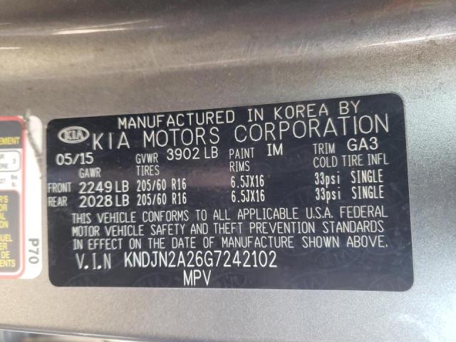 Photo 10 from auction – 2016 KIA SOUL with VIN KNDJN2A26G7242102