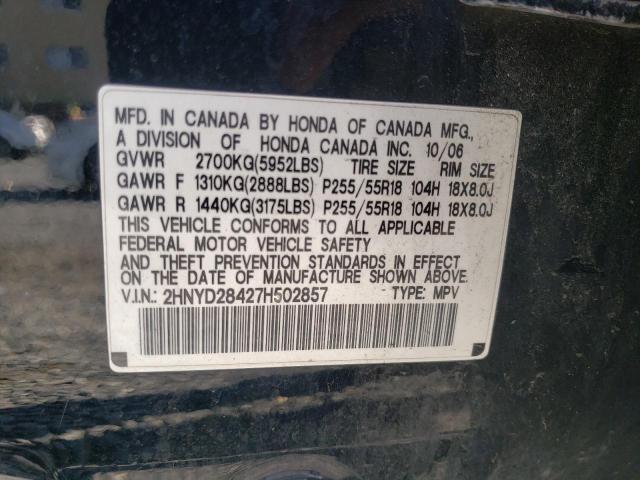 ACURA MDX TECHNO 2007 with VIN 2HNYD28427H502857 - Photo from auction