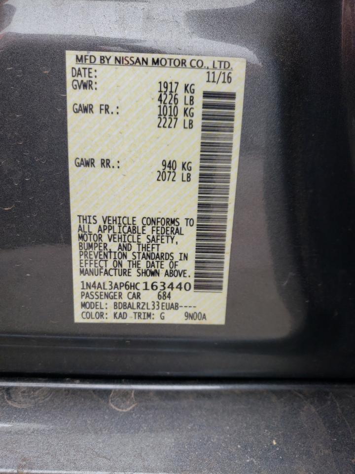 Photo 10 from auction – 2017 NISSAN ALTIMA 2.5 with VIN 1N4AL3AP6HC163440