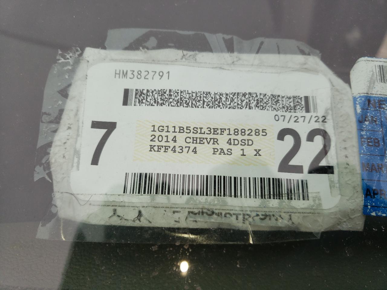 Photo 10 from auction – 2014 CHEVROLET MALIBU LS with VIN 1G11B5SL3EF188285