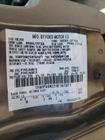 Photo 10 from auction – 2005 FORD FOCUS with VIN 1FAFP34N25W167371
