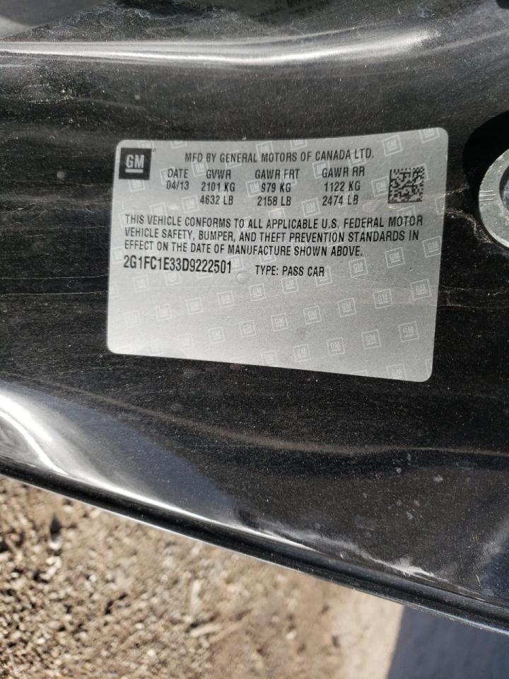 Photo 10 from auction – 2013 CHEVROLET CAMARO LT with VIN 2G1FC1E33D9222501