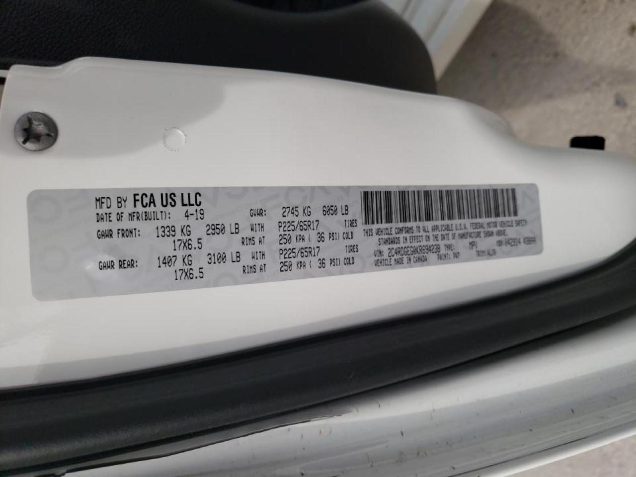 Photo 10 from auction – 2019 DODGE GRAND CARA with VIN 2C4RDGEG0KR694238