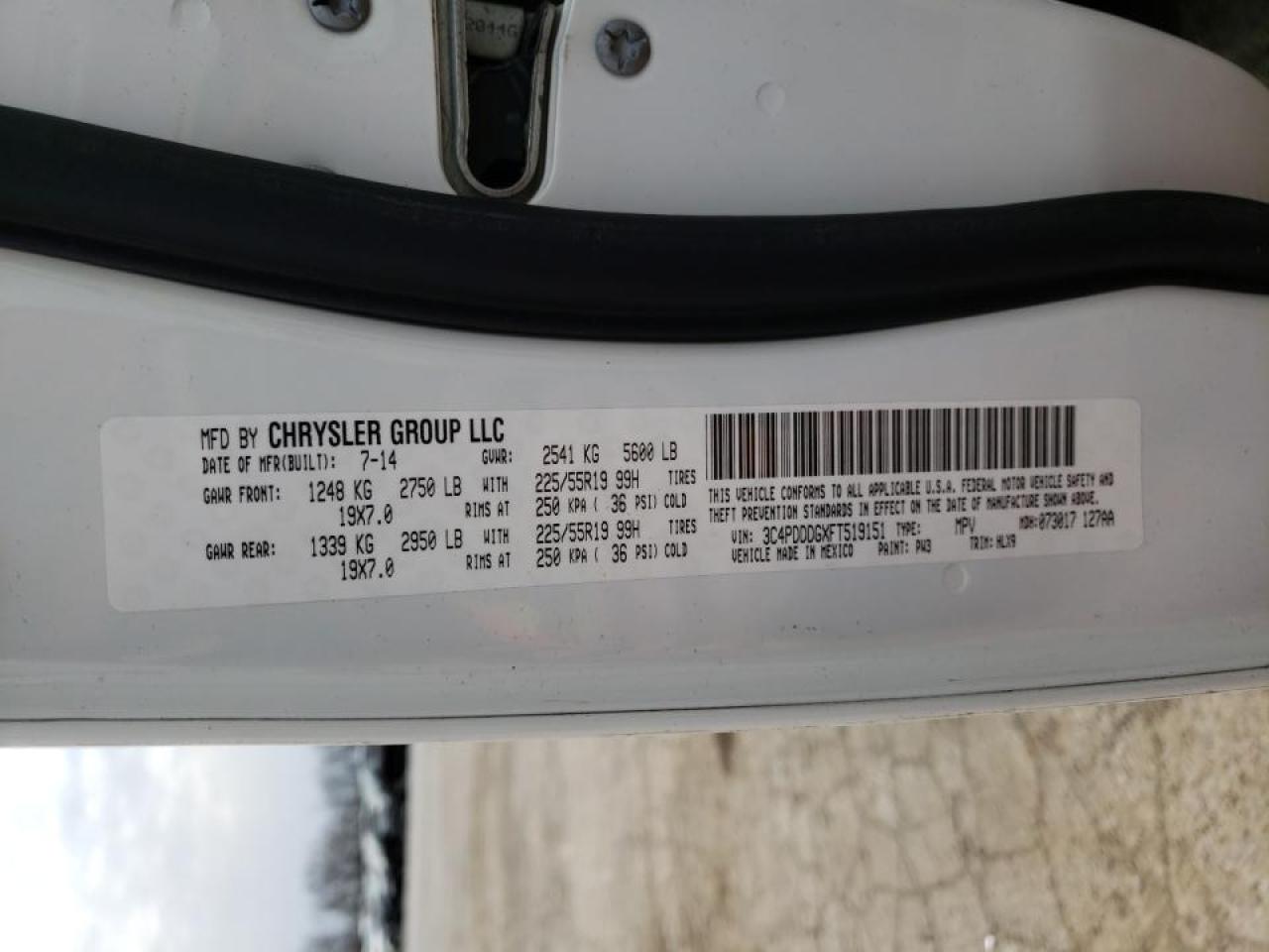 Photo 10 from auction – 2015 DODGE JOURNEY LI with VIN 3C4PDDDGXFT519151