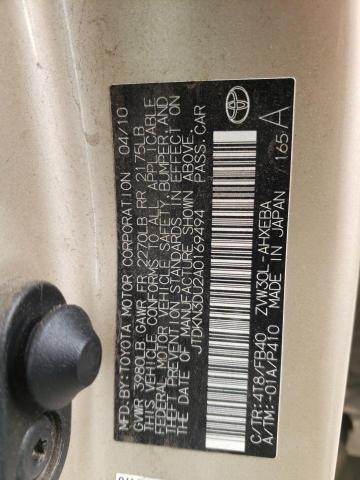 Photo 10 from auction – 2010 TOYOTA PRIUS with VIN JTDKN3DU2A0169494