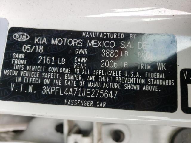 Photo 10 from auction – 2018 KIA FORTE LX with VIN 3KPFL4A71JE275647