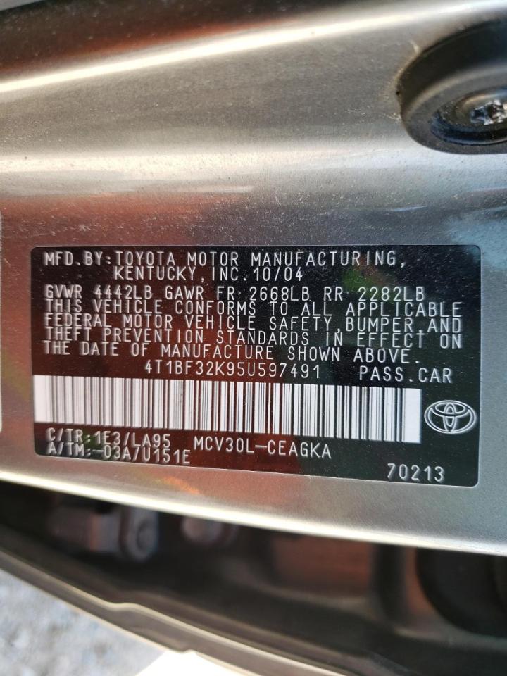 Photo 10 from auction – 2005 TOYOTA CAMRY LE with VIN 4T1BF32K95U597491
