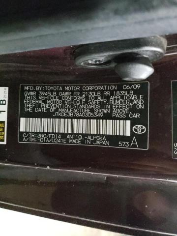 Photo 10 from auction – 2010 TOYOTA SCION TC with VIN JTKDE3B78A0305349