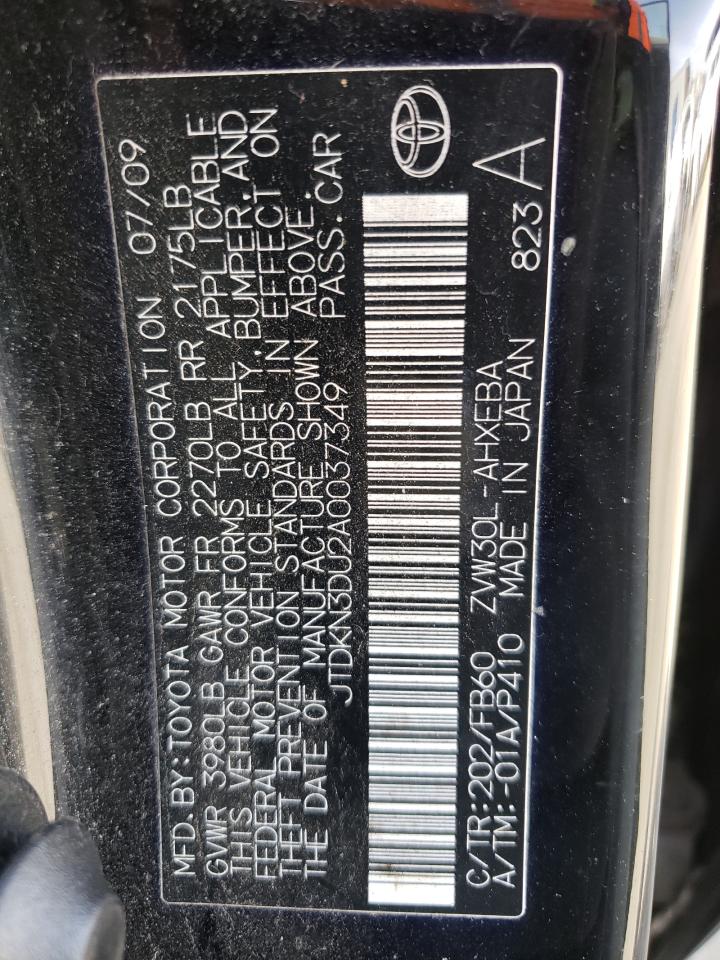 Photo 10 from auction – 2010 TOYOTA PRIUS with VIN JTDKN3DU2A0037349