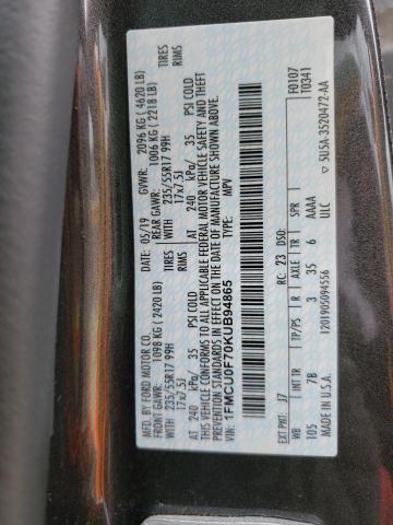 Photo 10 from auction – 2019 FORD ESCAPE S with VIN 1FMCU0F70KUB94865