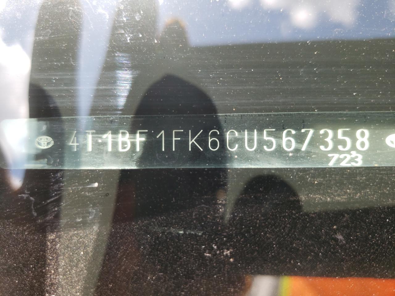 Photo 10 from auction – 2012 TOYOTA CAMRY BASE with VIN 4T1BF1FK6CU567358
