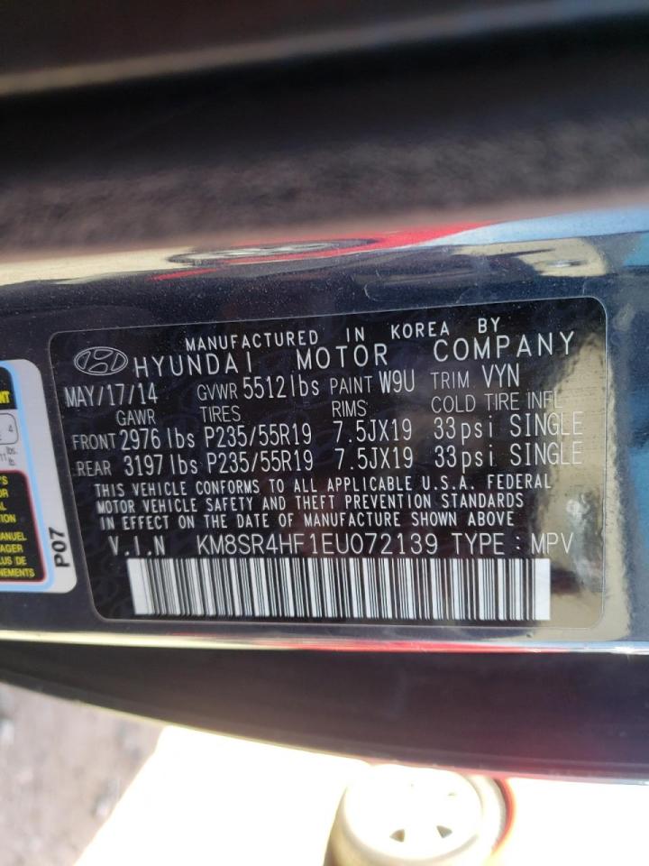 Photo 10 from auction – 2014 HYUNDAI SANTA FE G with VIN KM8SR4HF1EU072139
