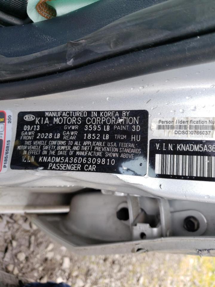 Photo 10 from auction – 2013 KIA RIO LX with VIN KNADM5A36D6309810