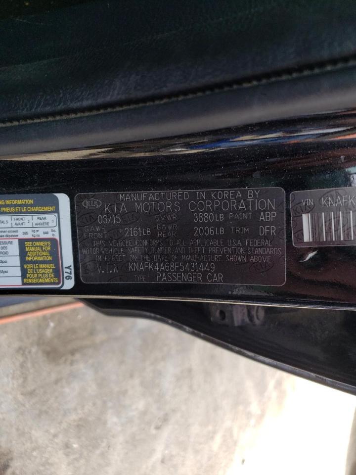 Photo 10 from auction – 2015 KIA FORTE LX with VIN KNAFK4A68F5431449