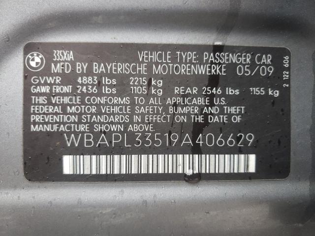 Photo 10 from auction – 2009 BMW 335 XI with VIN WBAPL33519A406629
