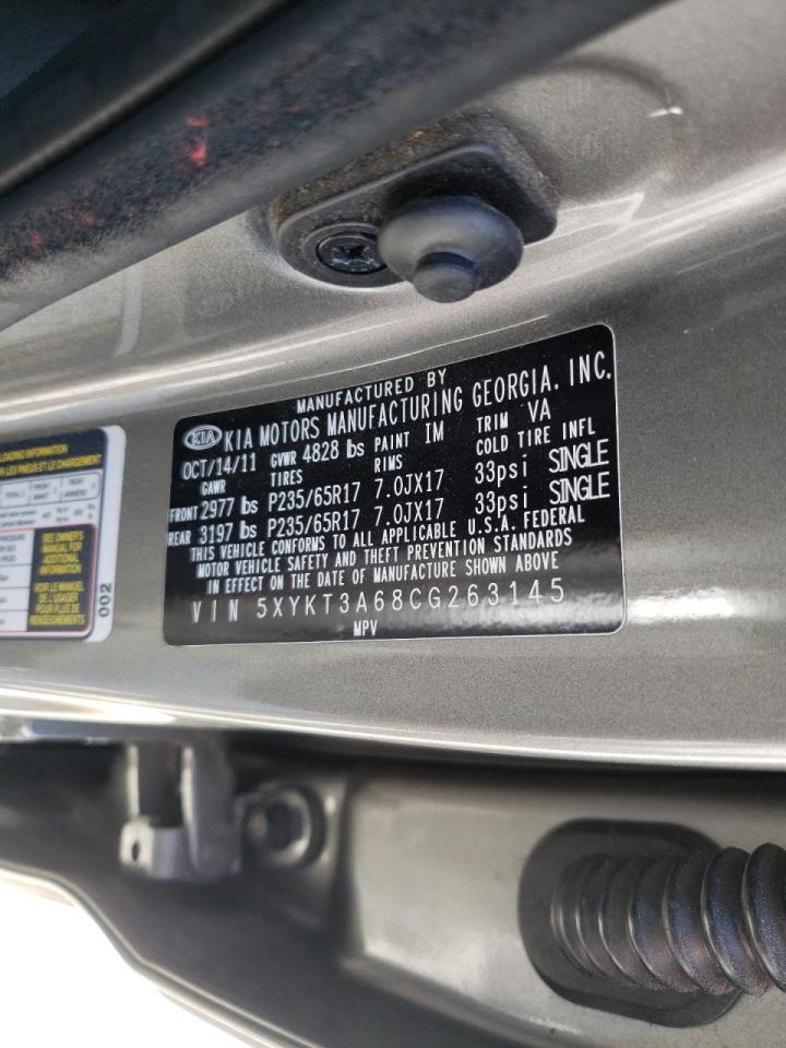 Photo 10 from auction – 2012 KIA SORENTO BA with VIN 5XYKT3A68CG263145