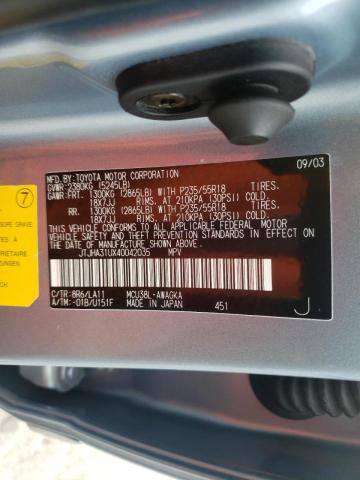 Photo 10 from auction – 2004 LEXUS RX330 with VIN JTJHA31UX40042035