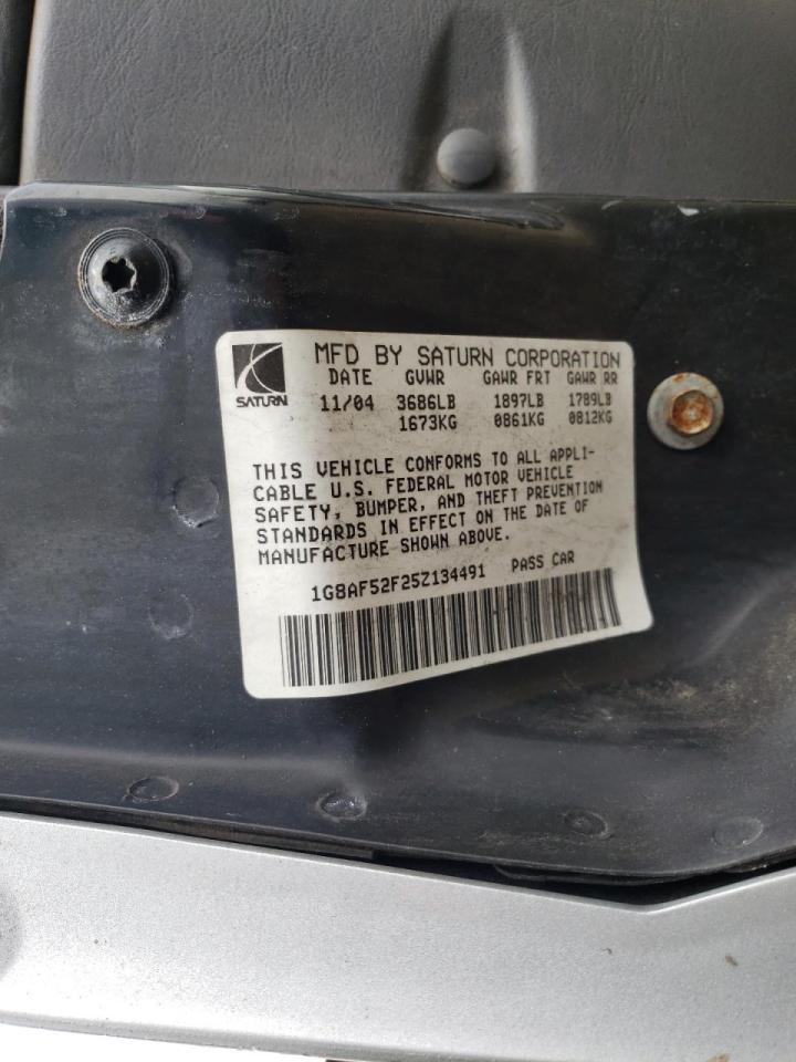 Photo 10 from auction – 2005 SATURN ION LEVEL with VIN 1G8AF52F25Z134491