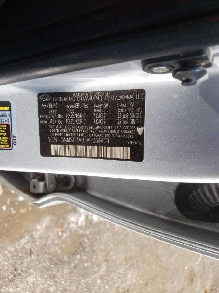 Photo 10 from auction – 2010 HYUNDAI SANTA FE G with VIN 5NMSG3AB1AH384409